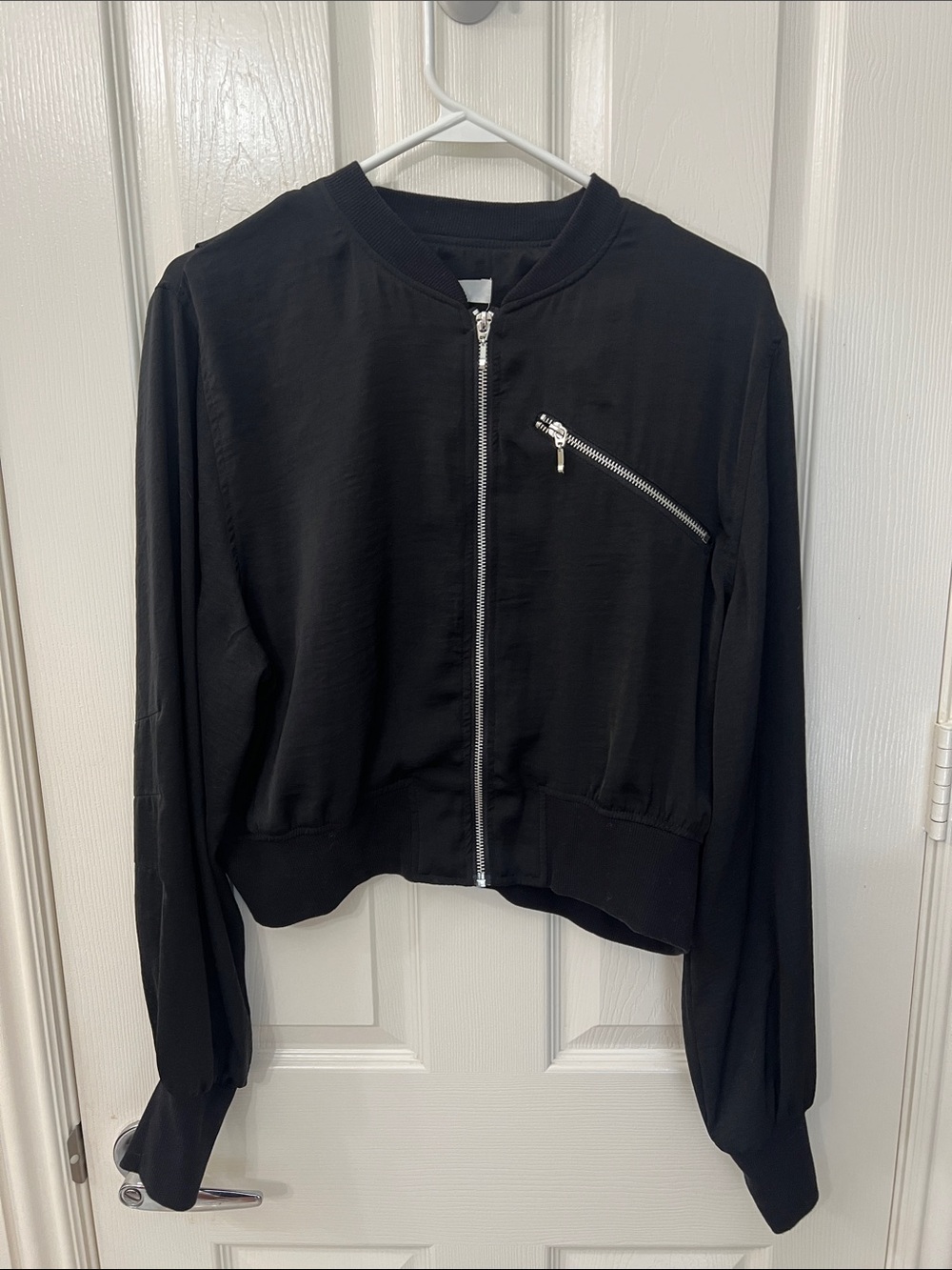 H&M Cropped satin/silky bomber jacket.
